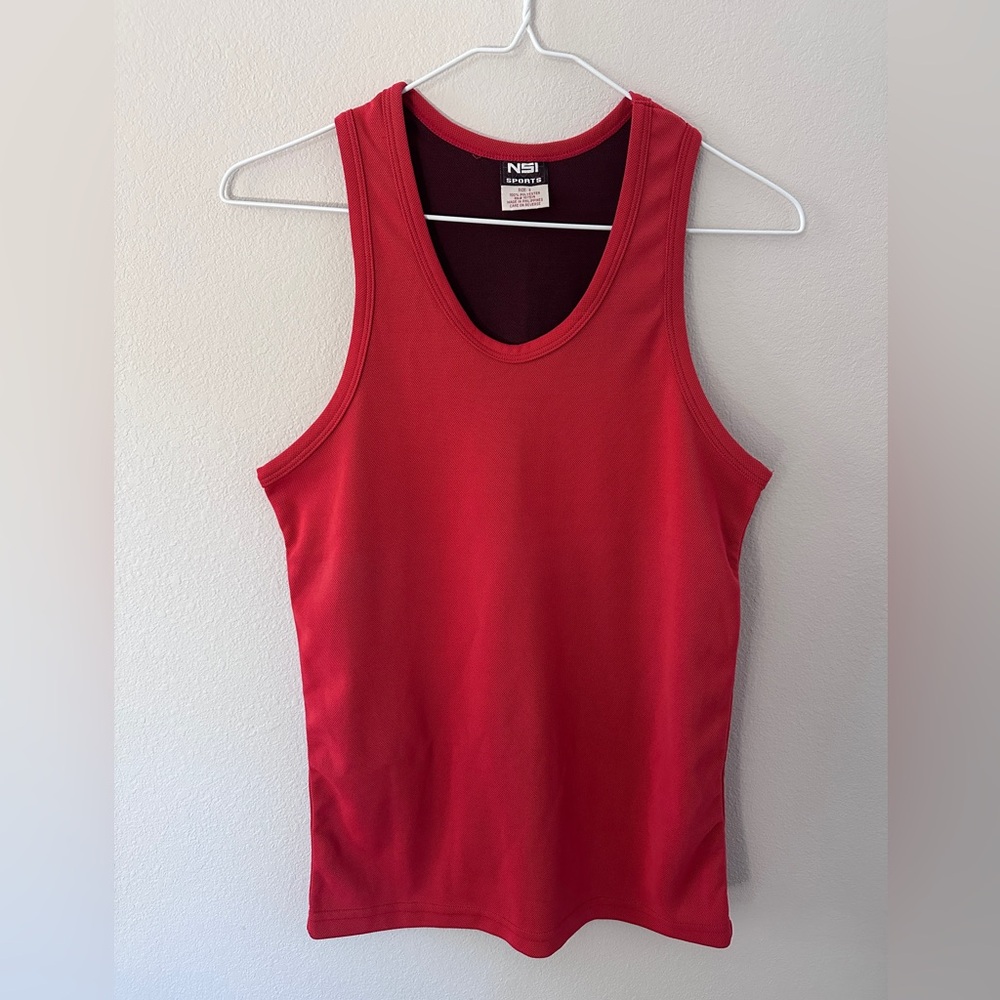 NSI Sports men’s neon red athletic basketball tank top size small